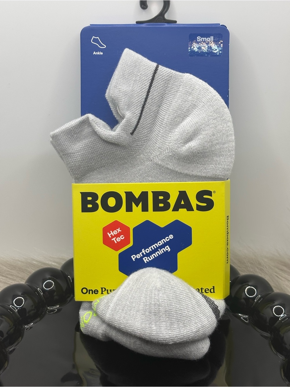 Bombas Ankle Performance Running Socks - Light Gray (Small)